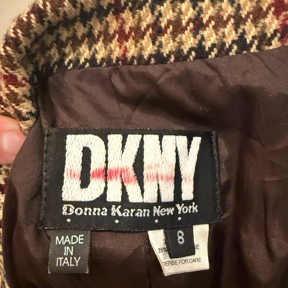 Vintage DKNY brown houndstooth blazer - Picture 3 of 3